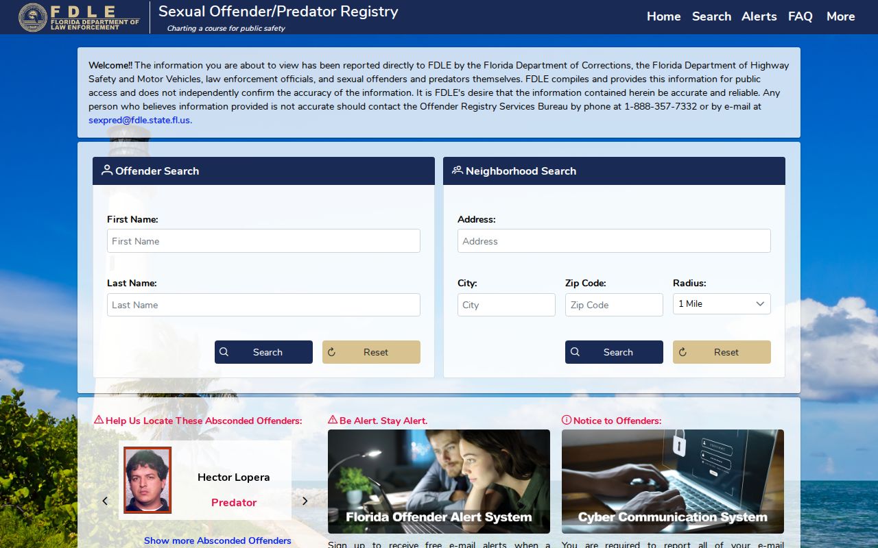 Casselberry resident lookup on the Florida offender registry