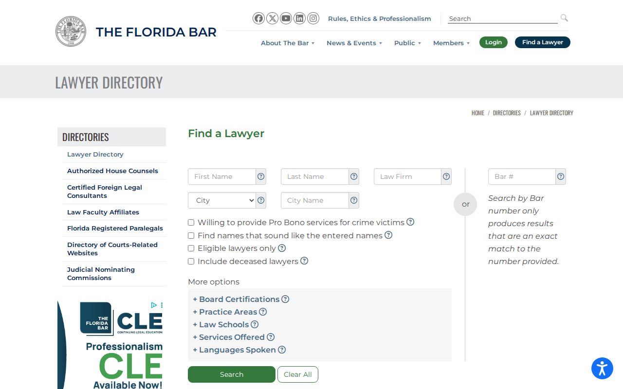 Casselberry resident lookup using Florida Bar member records